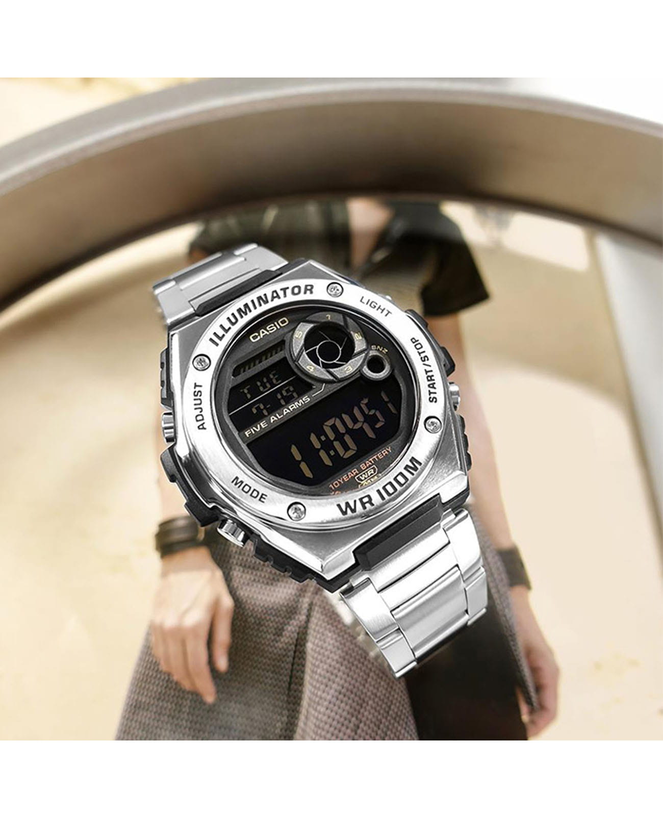 Casio Casio Collection Standard Digital MWD-100HD-1BVEF мужские часы  циферблат на запястье