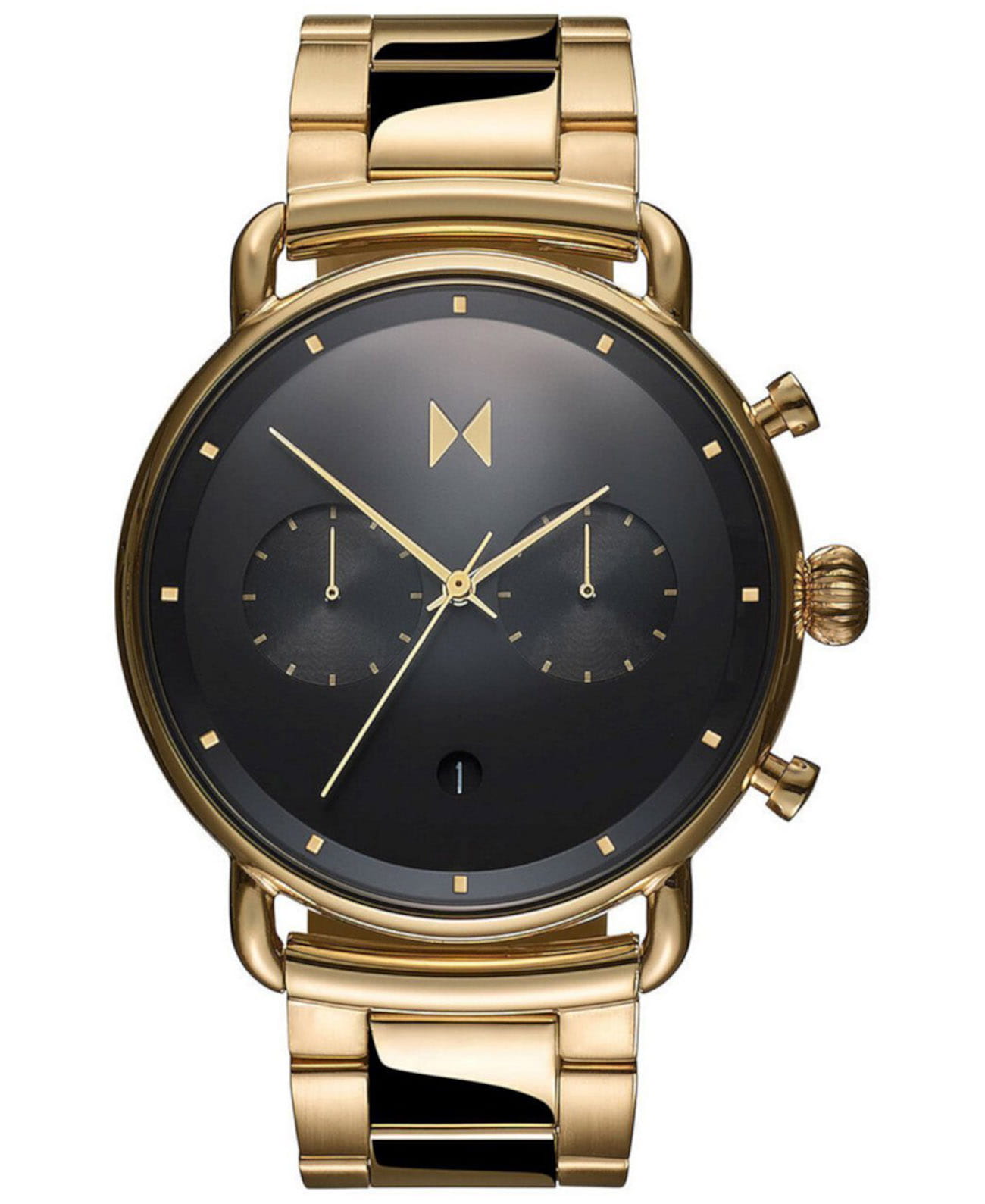 MVMT MVMT CHRONO 28000105-D  28000105-D кварцевые мужские часы черный циферблат, браслет сталь с ip покрытием — вид спереди