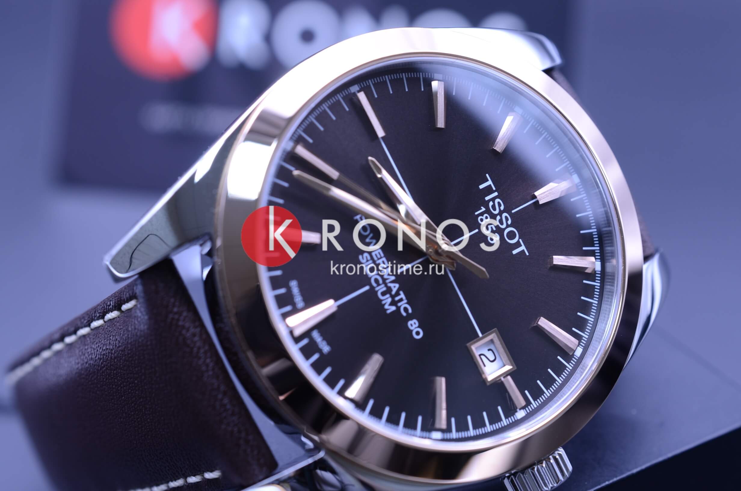 Tissot Tissot Gentleman Powermatic 80 Silicium 18K Gold T927.407.46.291.00 мужские часы коричневый циферблат на запястье