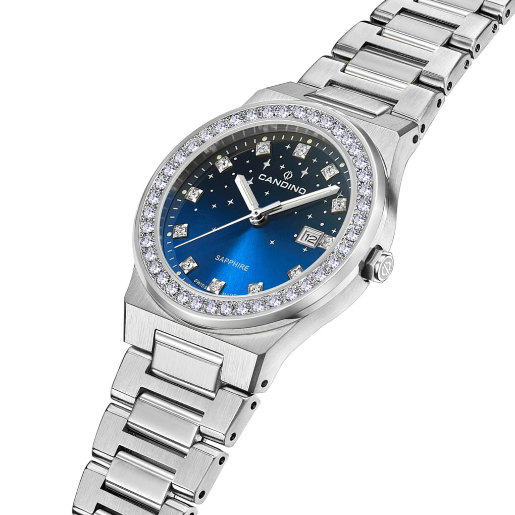 Candino Candino Lady Elegance Sparkling Date C4749/3,  швейцария женские часы на браслете нержавеющая сталь боковой вид