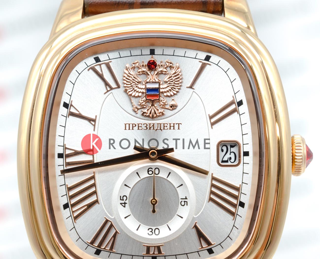 Президент Президент 3709070,  россия мужские часы на браслете кожаный боковой вид