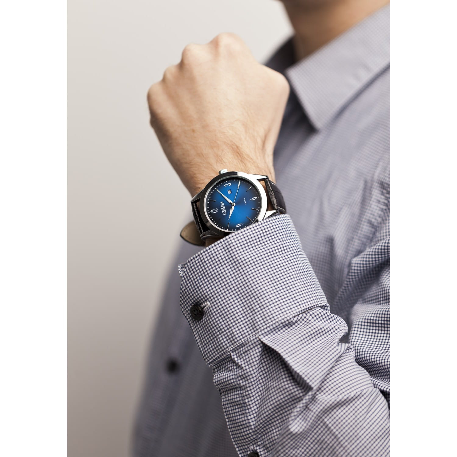 Слава Слава Традиция 2341468/300-2115,  россия мужские часы на браслете кожаный боковой вид