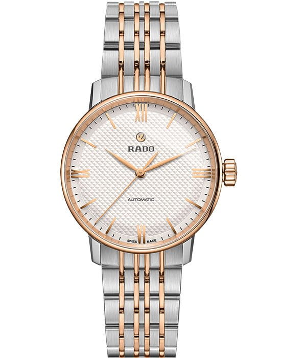 Rado Rado Coupole Classic Automatic R22862067 Classic R22862067 механические женские часы белый циферблат, браслет сталь c pvd покрытием — вид спереди