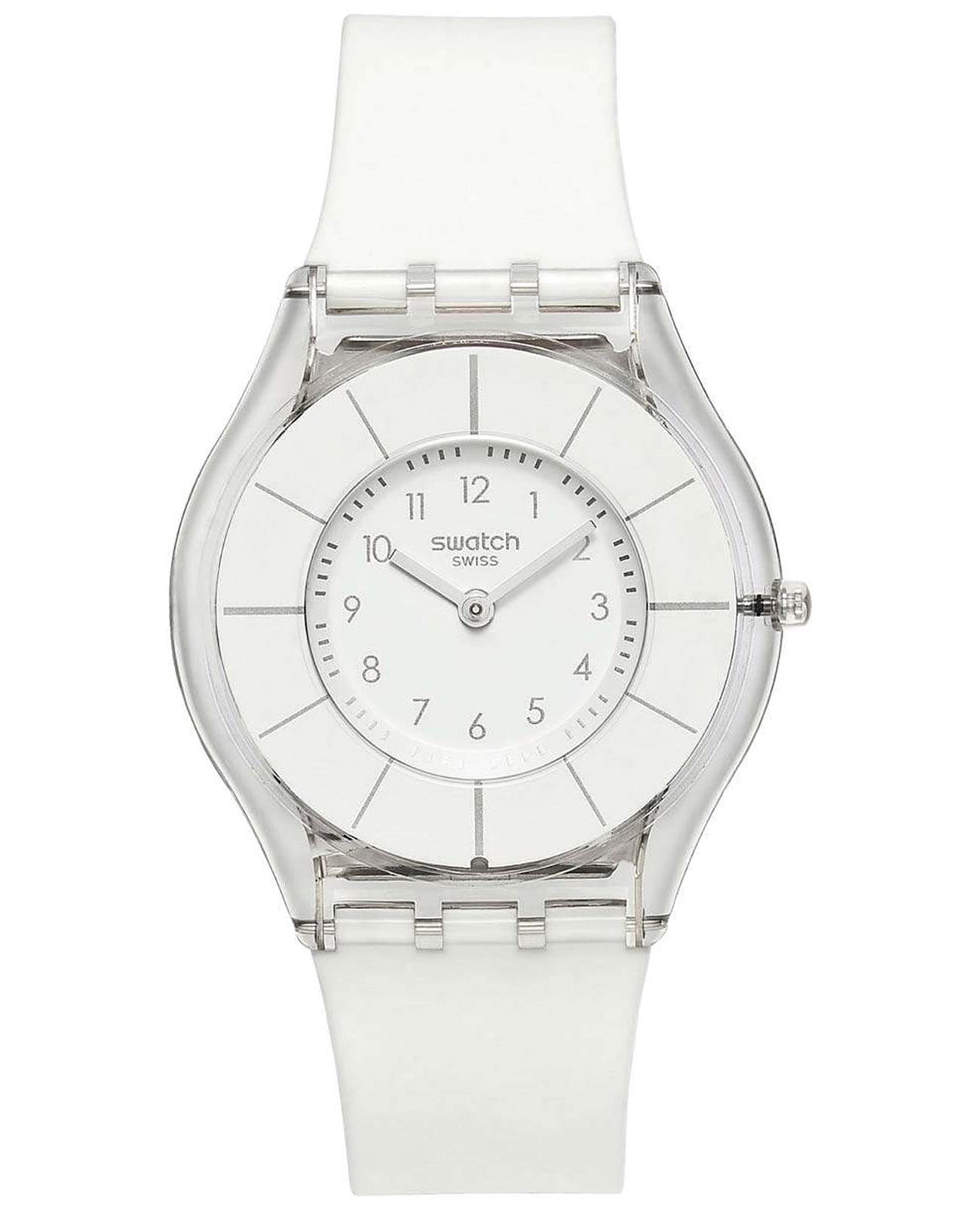 Swatch Swatch Skin SFK360  SFK360 кварцевые женские часы белый циферблат, браслет силикон — вид спереди
