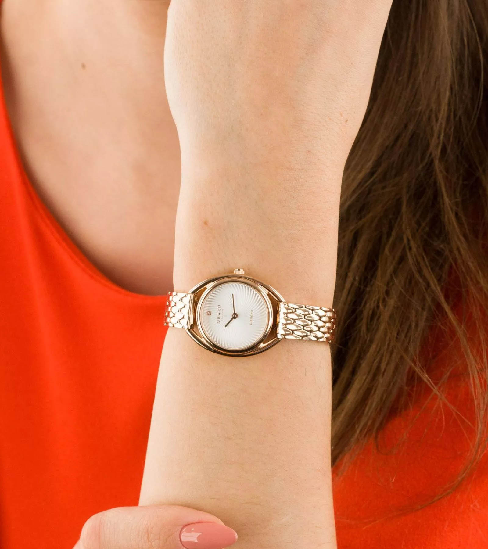 Obaku Obaku Diamond V286LXVISV кварцевые женские часы часы крупный план белый циферблата