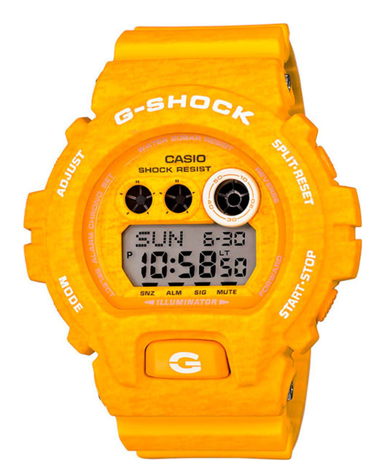 Casio Casio G-Shock GD-X6900HT-9ER  GD-X6900HT-9ER электронные мужские часы желтый циферблат, браслет пластик — вид спереди