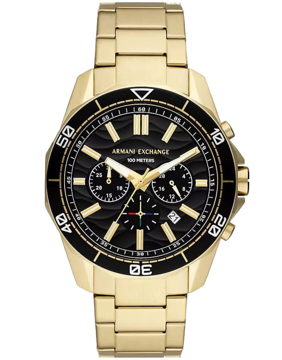 Armani Exchange Armani Exchange Dante AX1958  AX1958 кварцевые мужские часы черный циферблат, браслет нержавеющая сталь с ip-покрытием — вид спереди