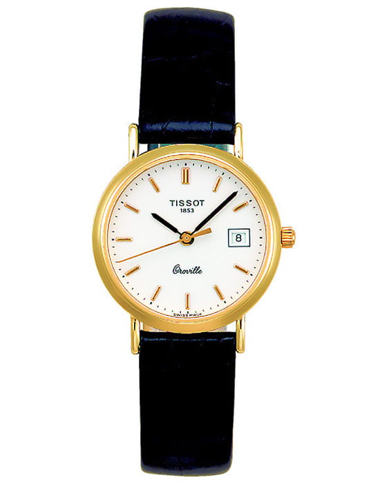 Tissot Tissot T-Gold Oroville T71.3.127.11  T71312711 кварцевые женские часы белый циферблат, браслет кожаный — вид спереди