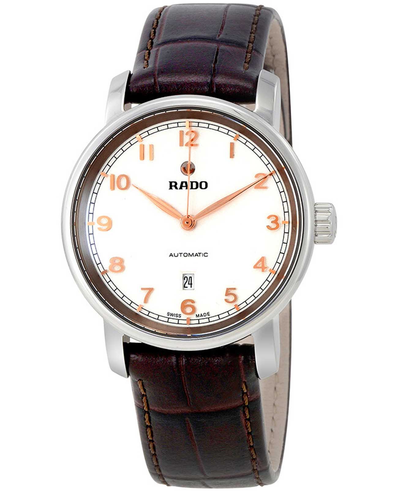 Rado Rado Diamaster R14050136 Automatic R14050136 механические женские часы белый циферблат, браслет кожаный — вид спереди