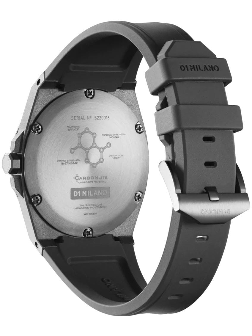 D1 Milano D1 Milano Carbonlite CLRJ05,  италия мужские часы на браслете силикон боковой вид