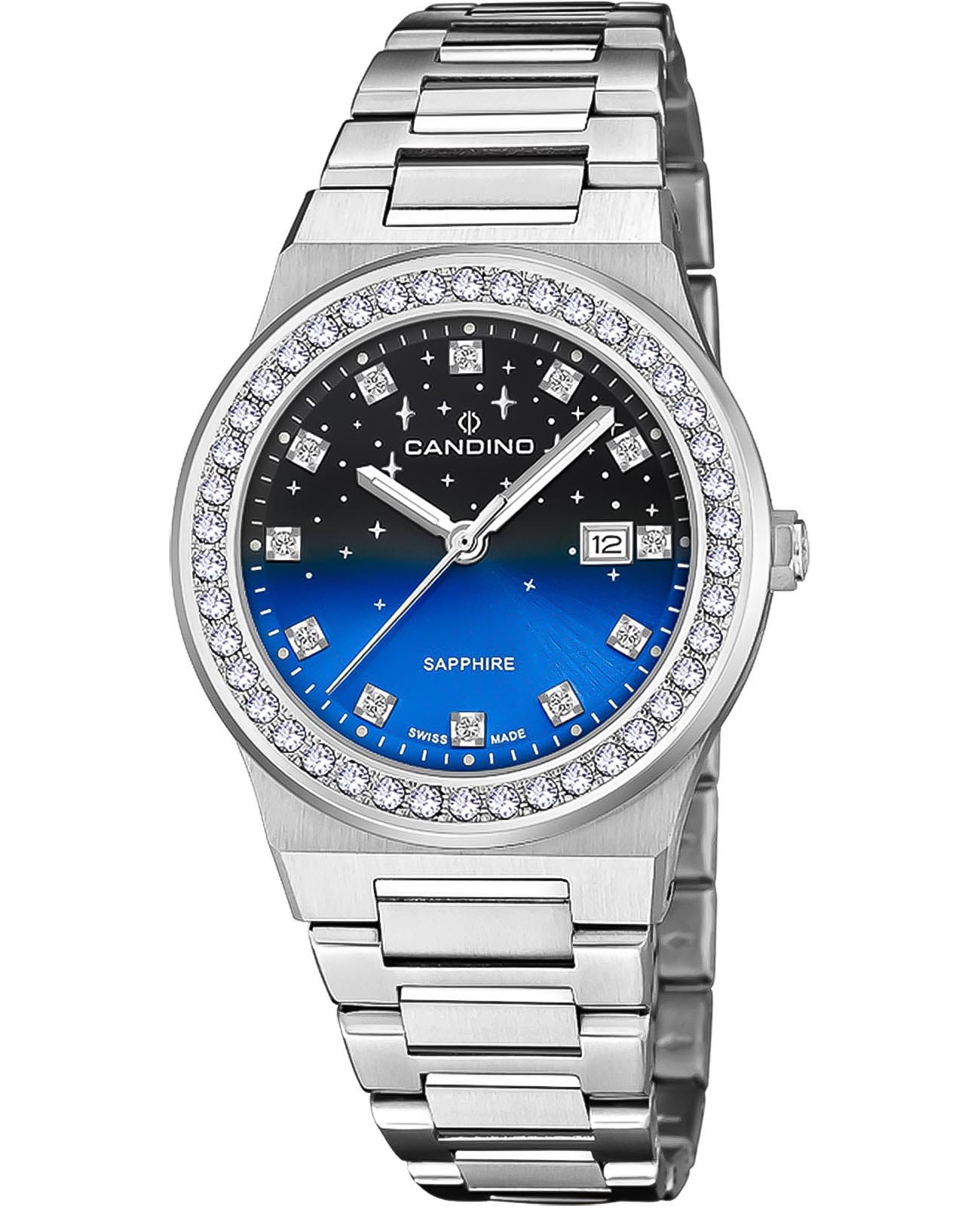 Candino Candino Lady Elegance Sparkling Date C4749/3  C4749/3 кварцевые женские часы  циферблат, браслет нержавеющая сталь — вид спереди
