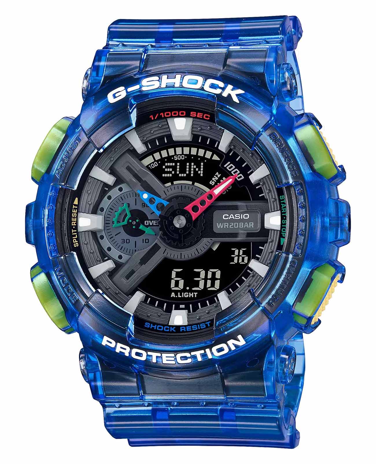 Casio Casio G-Shock GA-110JT-2ADR (GA-110JT-2a) GA-110 GA-110JT-2ADR электронные мужские часы цветной циферблат, браслет пластик — вид спереди