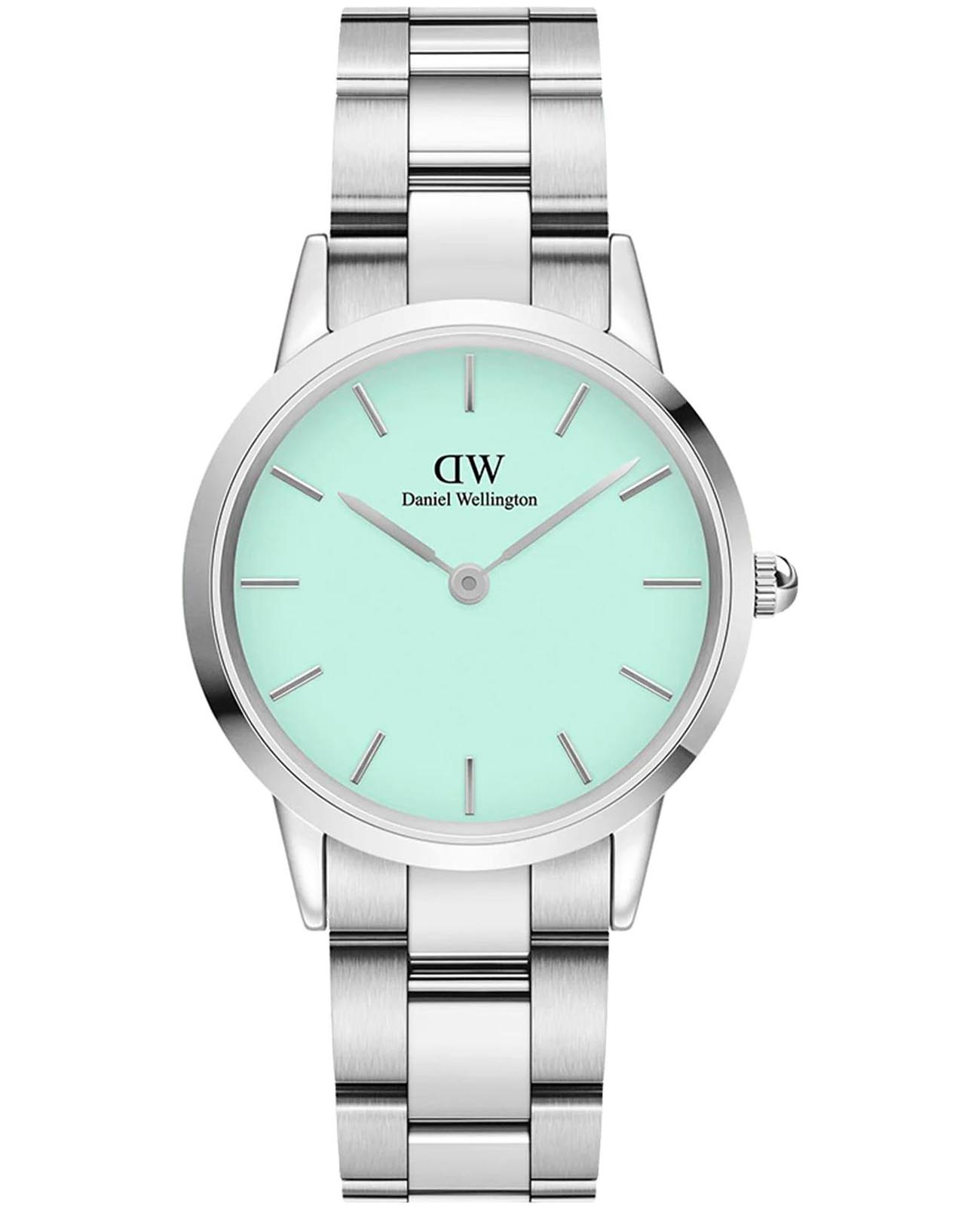 Daniel Wellington Daniel Wellington Iconic Link DW00100538  DW00100538 кварцевые женские часы зеленый циферблат, браслет нержавеющая сталь — вид спереди