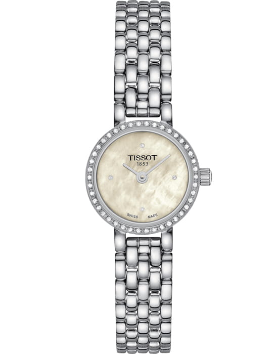 Tissot Tissot Lovely Round T140.009.61.116.00 Lovely T1400096111600 кварцевые женские часы перламутровый циферблат, браслет нержавеющая сталь 316l — вид спереди