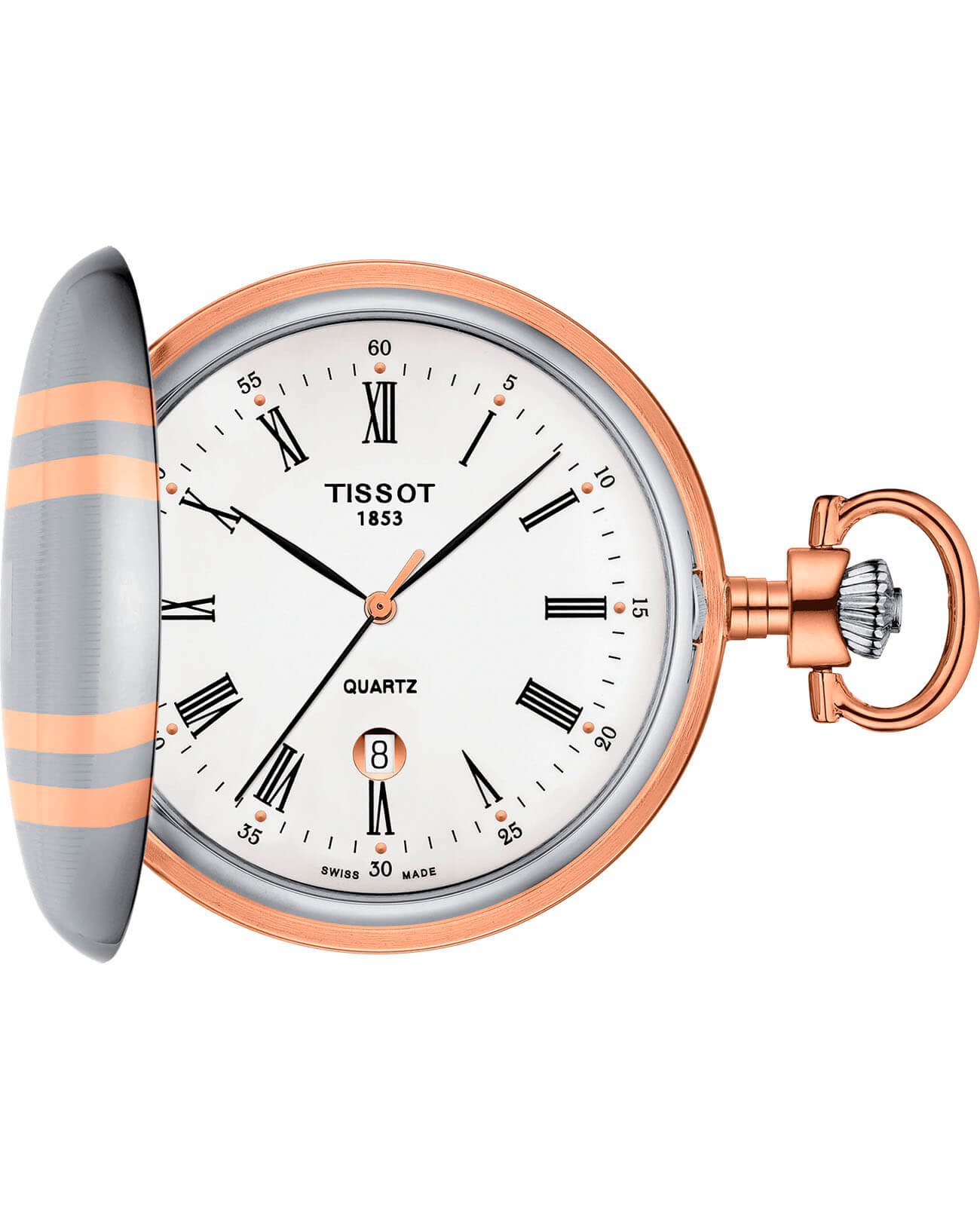 Tissot Tissot Savonette Quartz T862.410.29.013.00  T8624102901300 кварцевые мужские часы белый циферблат, браслет не выбрано — вид спереди