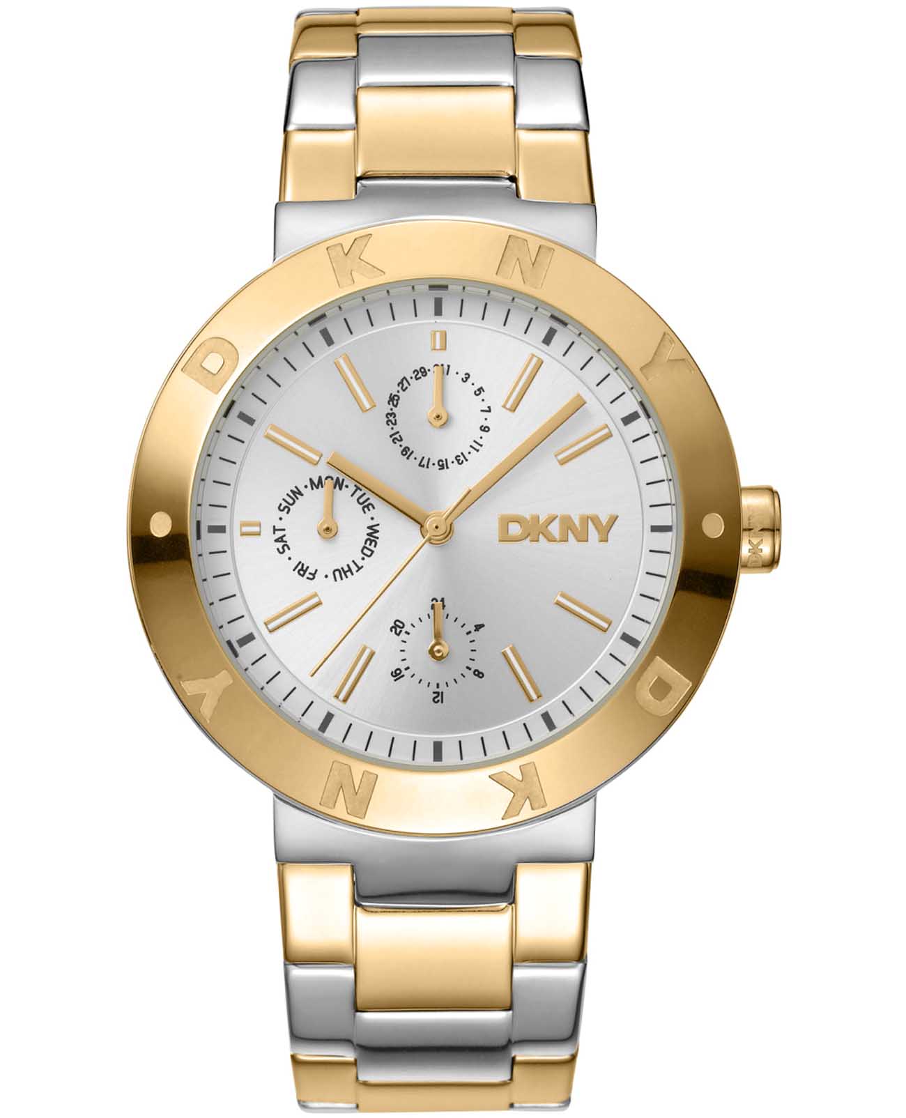 DKNY DKNY Eastside Maxi DK1L022M0055  DK1L022M0055 кварцевые женские часы серебристый циферблат, браслет нержавеющая сталь с ip-покрытием — вид спереди