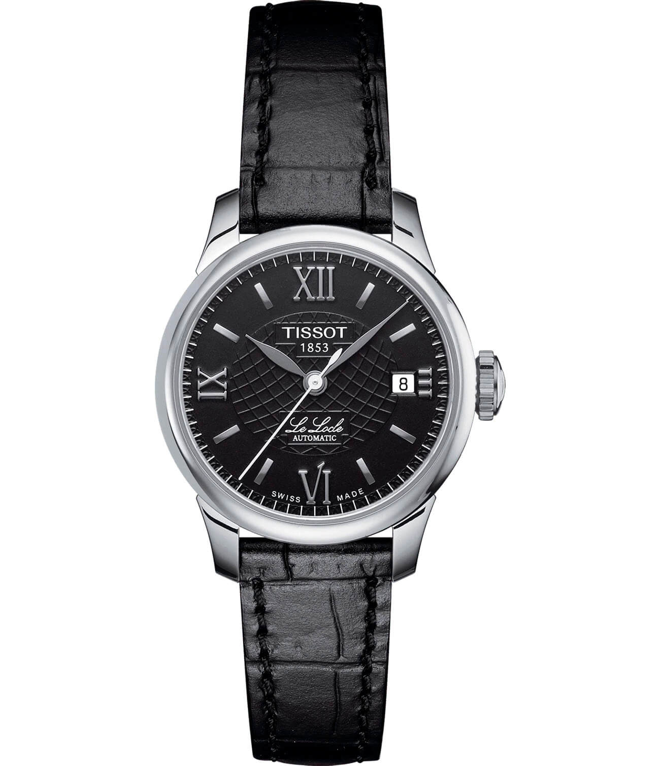 Tissot Tissot Le Locle Automatic Lady T41.1.123.57 Le Locle Automatic T41112357 механические женские часы черный циферблат, браслет кожаный — вид спереди