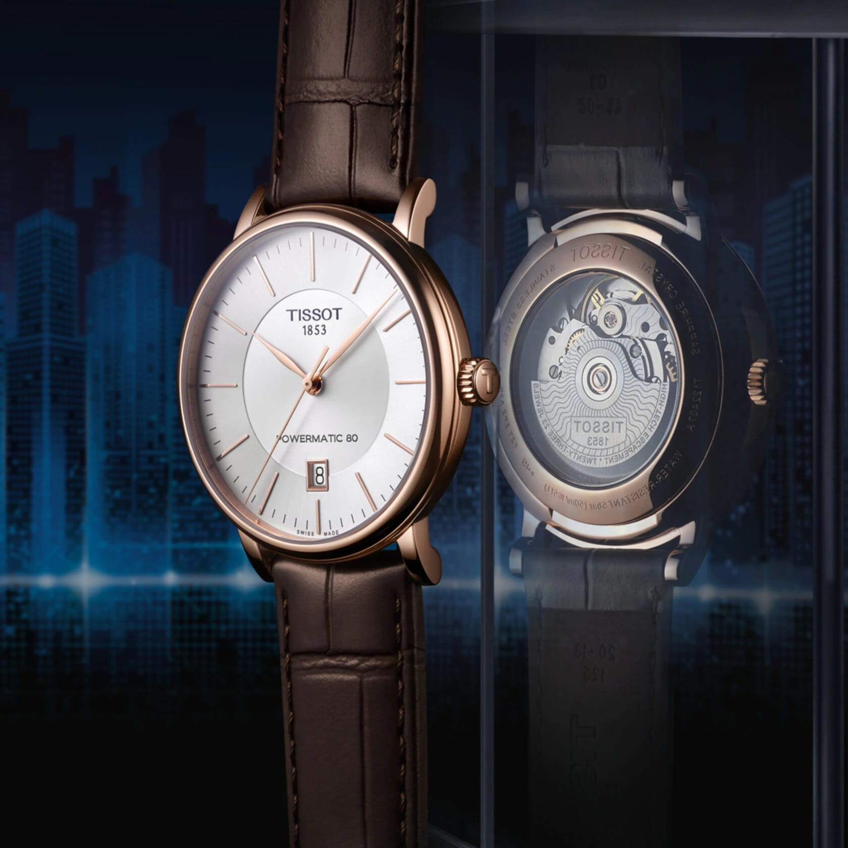 Tissot Tissot Carson Powermatic 80 T122.407.36.031.00 Carson — детали корпуса и кожаный