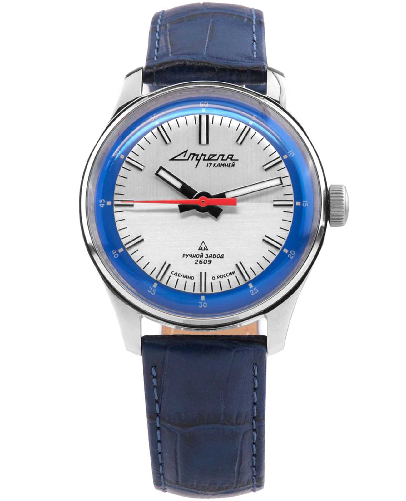 Штурманские Штурманские Стрела 2609/3995549  2609/3995549 механические мужские часы серый циферблат, браслет кожаный — вид спереди