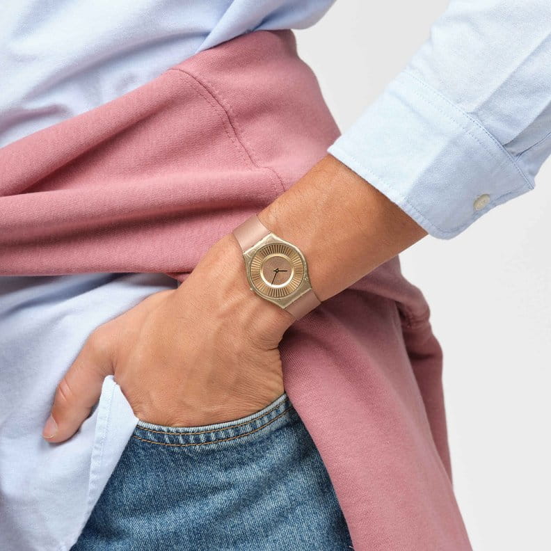 Swatch Swatch Skin Classic Biosourced SS08C102 женские часы золотой циферблат на запястье