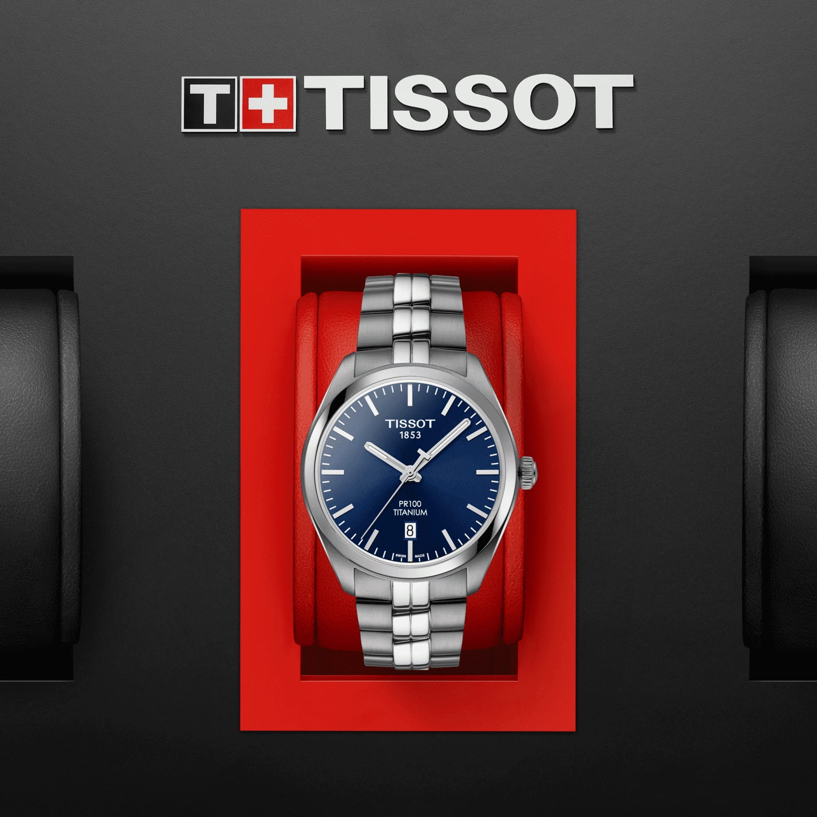 Tissot Tissot PR 100 Titanium Quartz T101.410.44.041.00, t-classic швейцария мужские часы на браслете титановый боковой вид