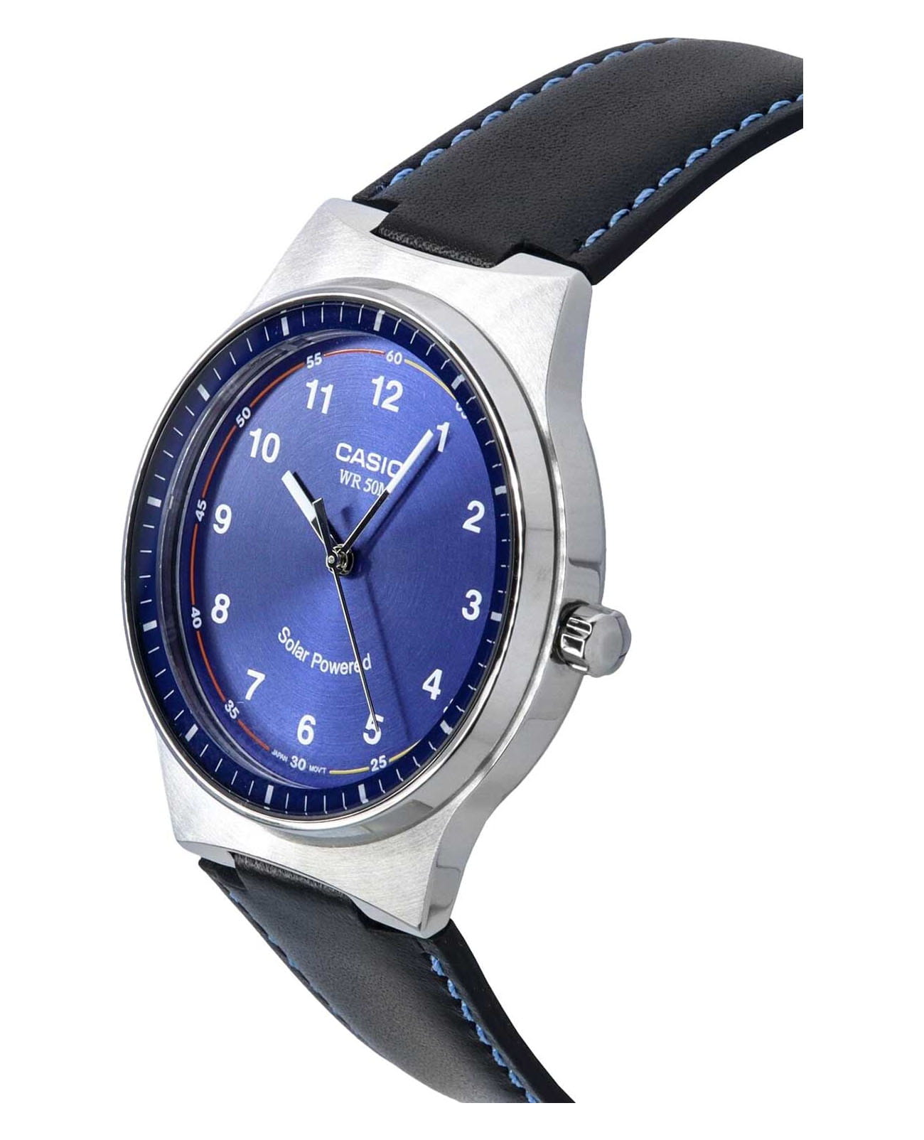 Casio Casio Collection MTP-RS105L-2BVDF (MTP-RS105L-2B), collection япония мужские часы на браслете кожаный боковой вид