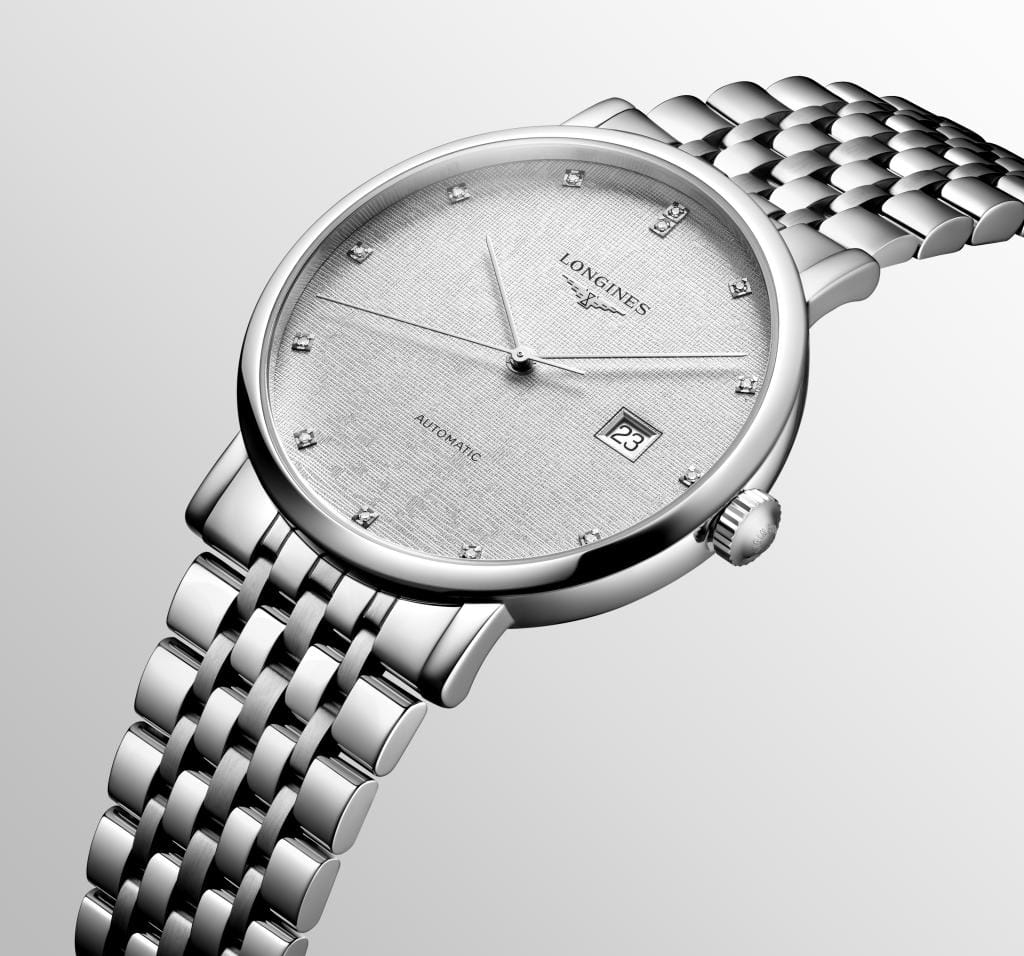 Longines Longines Elegant Collection L4.911.4.77.6 механические мужские часы часы крупный план серебристый циферблата