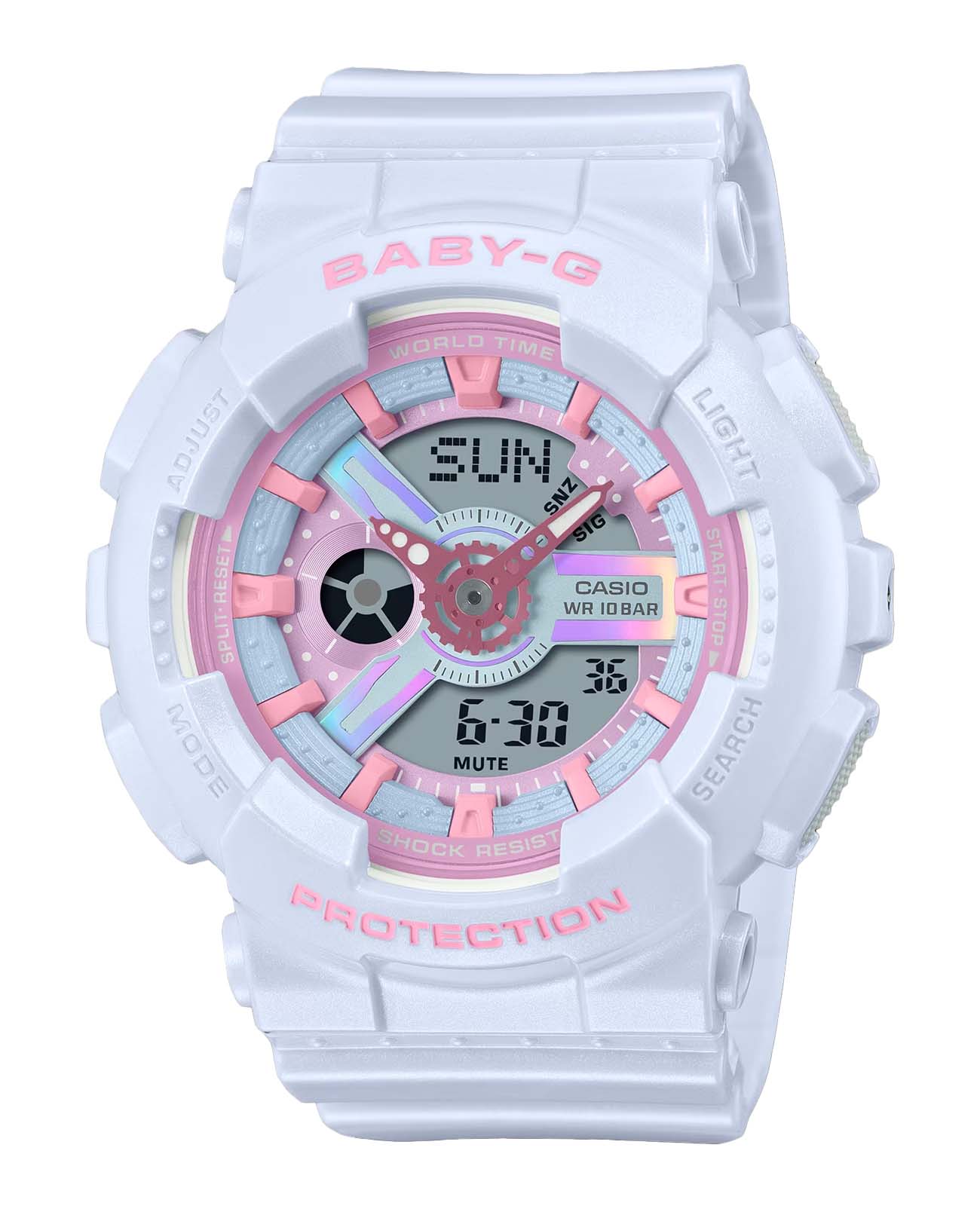 Casio Casio Baby-G BA-110FH-2ADR  BA-110FH-2ADR кварцевые женские часы фиолетовый циферблат, браслет пластик — вид спереди