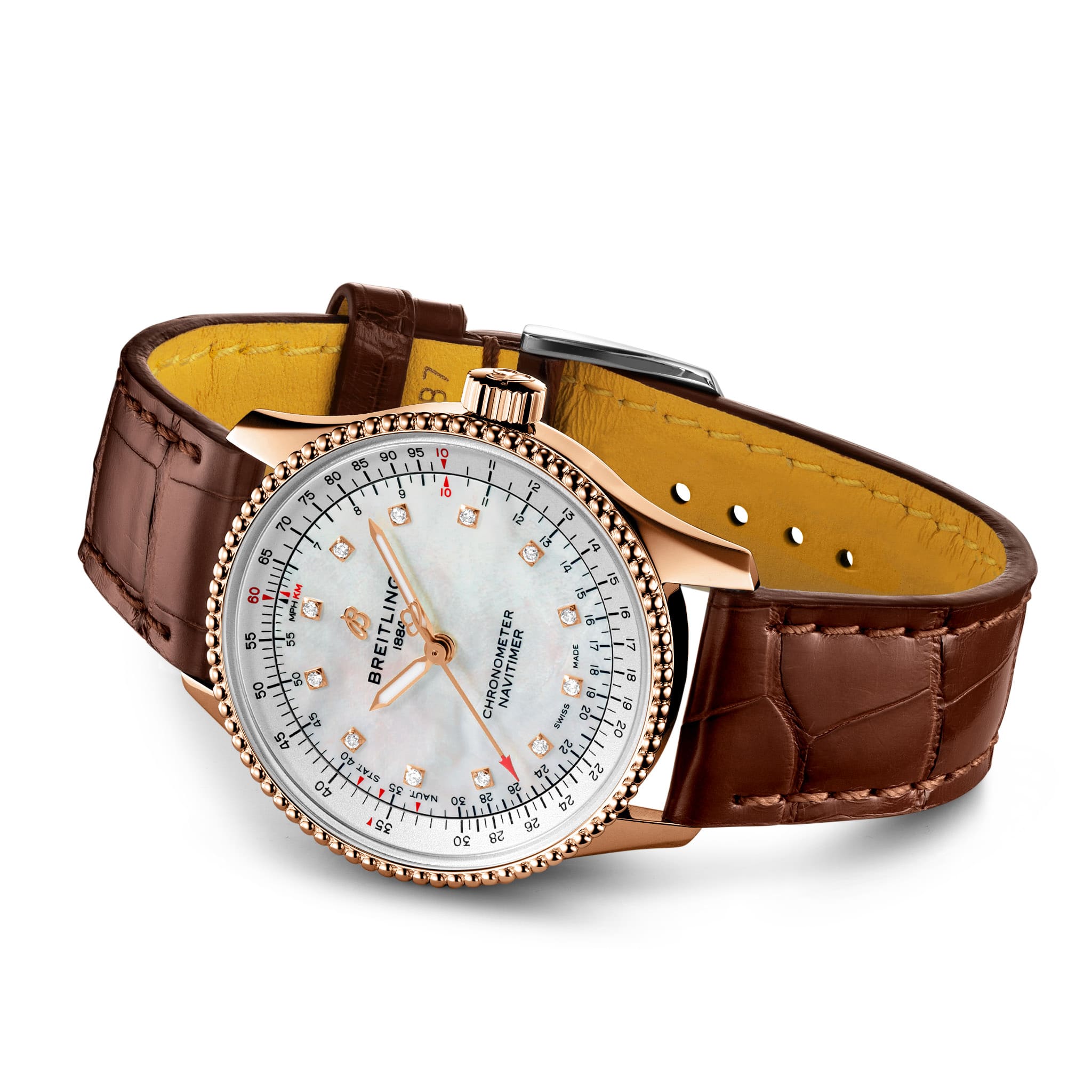 Breitling Breitling Navitimer Automatic 35 R17395211A1P1, navitimer швейцария женские часы на браслете кожаный боковой вид