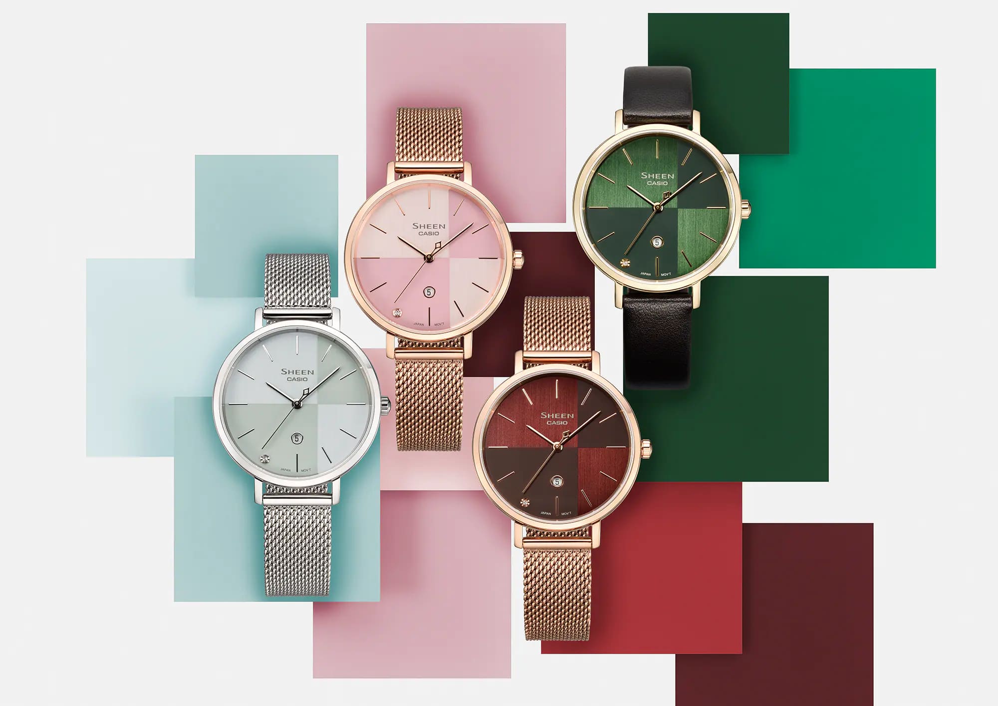 Casio Casio Sheen SHE-4547PGM-5A, sheen япония женские часы на браслете нержавеющая сталь боковой вид