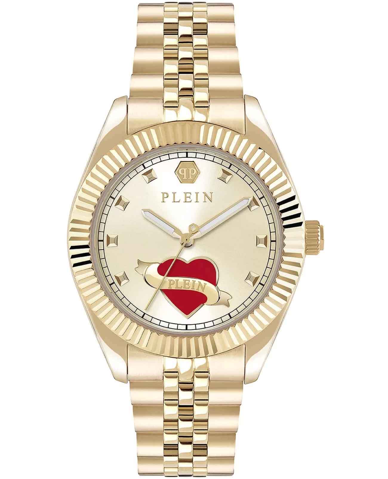 Philipp Plein Philipp Plein Plein Valentine PW2BA0725  PW2BA0725 кварцевые женские часы золотой циферблат, браслет нержавеющая сталь с pvd-покрытием — вид спереди