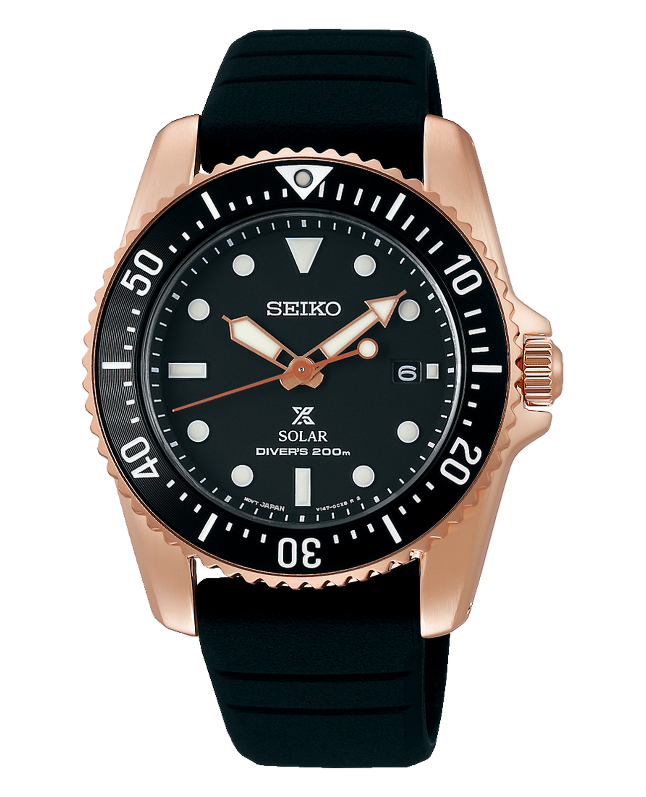 Seiko Seiko Prospex SNE586P1  SNE586P1 кварцевые мужские часы черный циферблат, браслет силикон — вид спереди
