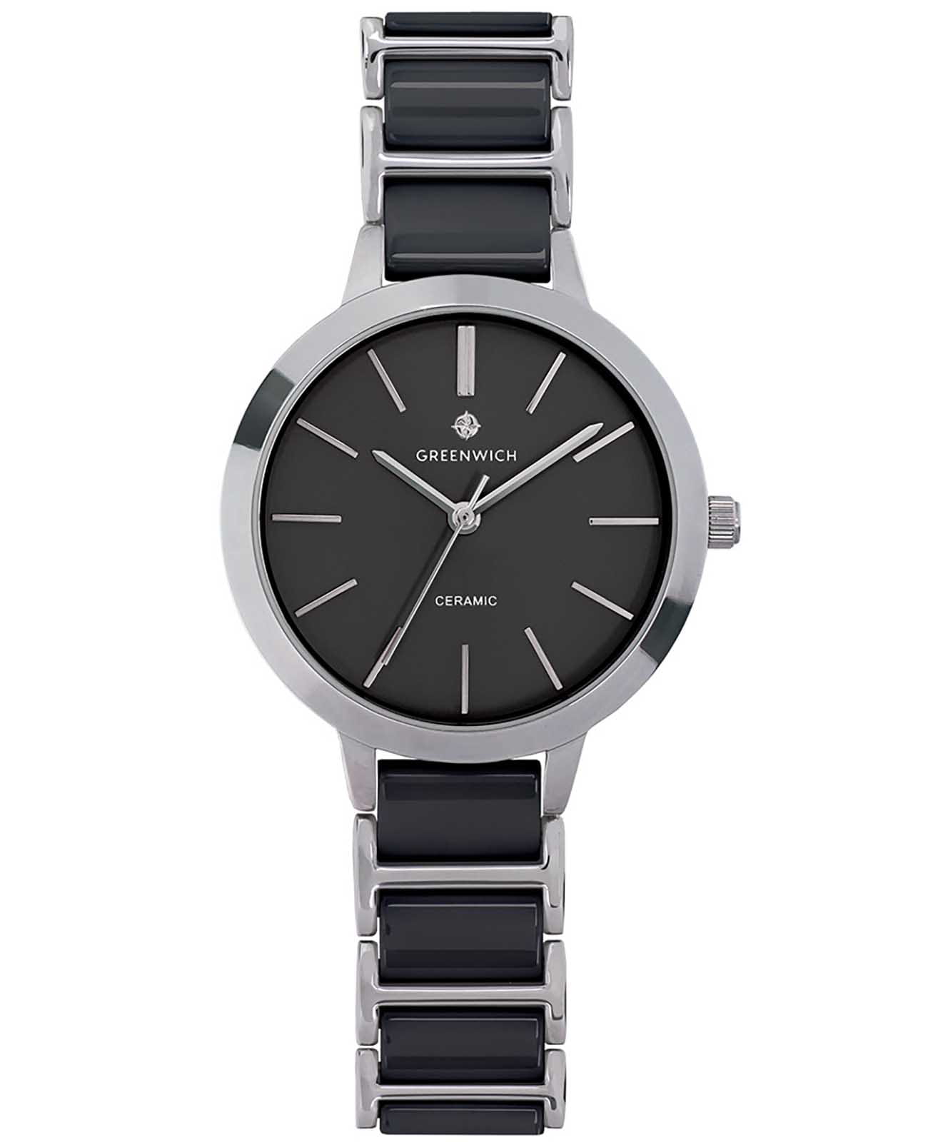 Greenwich Greenwich GW 331.10.31  GW 331.10.31 кварцевые женские часы черный циферблат, браслет керамика — вид спереди