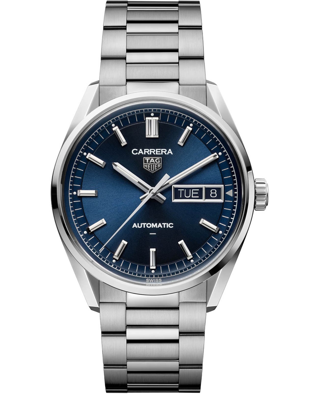 TAG Heuer TAG Heuer Carrera WDA2112.BA0043  WDA2112.BA0043 механические мужские часы синий циферблат, браслет нержавеющая сталь — вид спереди