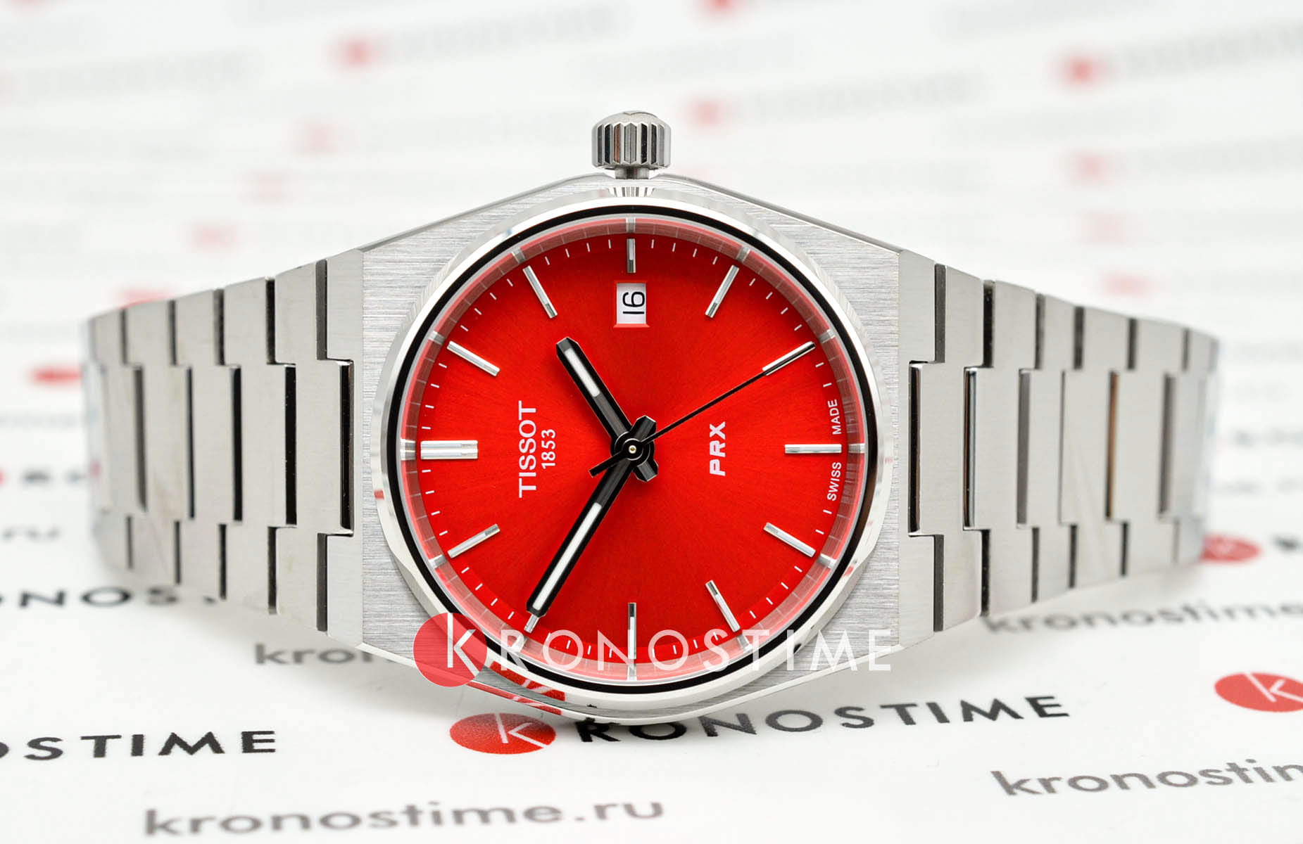 Tissot Tissot PRX 35 mm T137.210.11.421.00 женские часы красный циферблат на запястье
