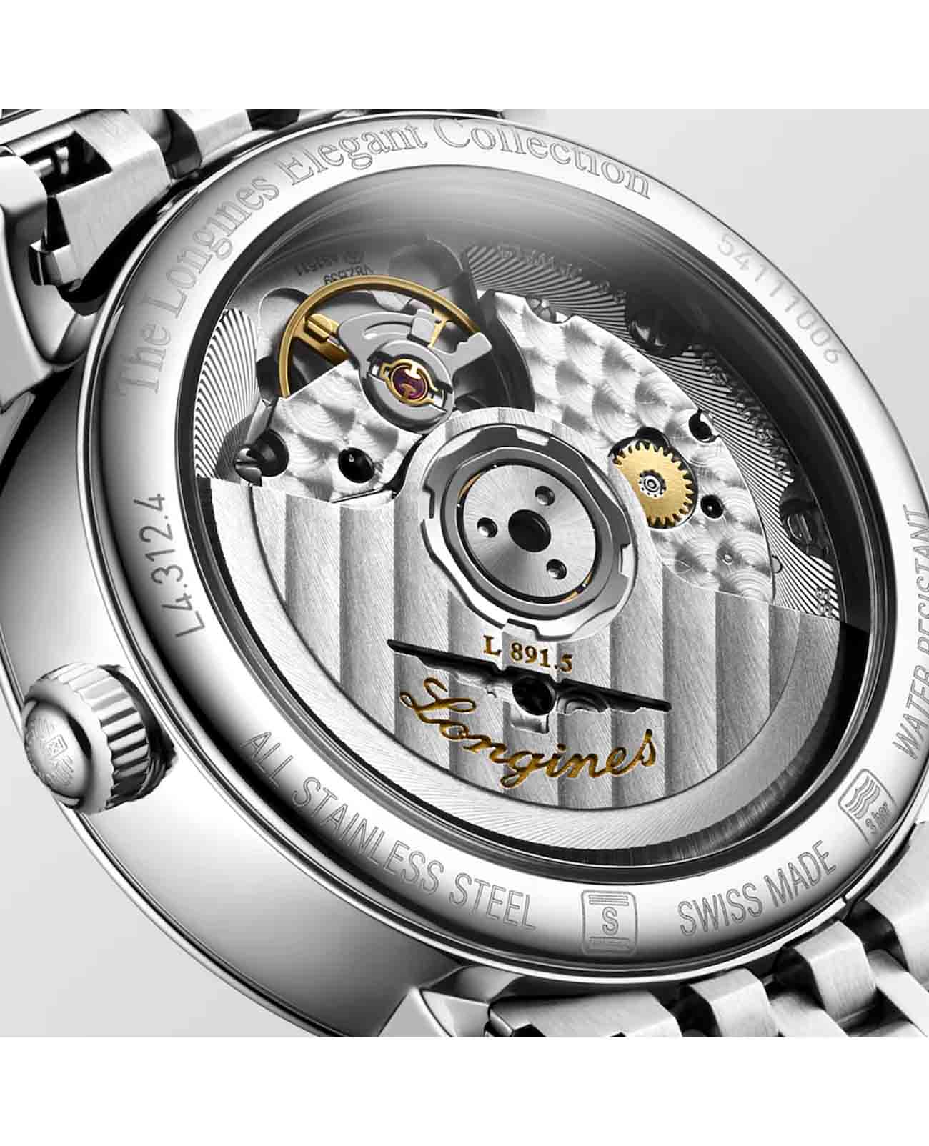 Longines Longines Elegant Collection L4.312.4.77.6 механические женские часы часы крупный план серебристый циферблата