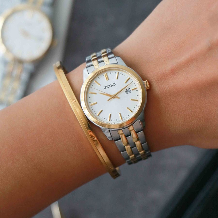 Seiko Seiko Discover More SUR410P1 женские часы белый циферблат на запястье