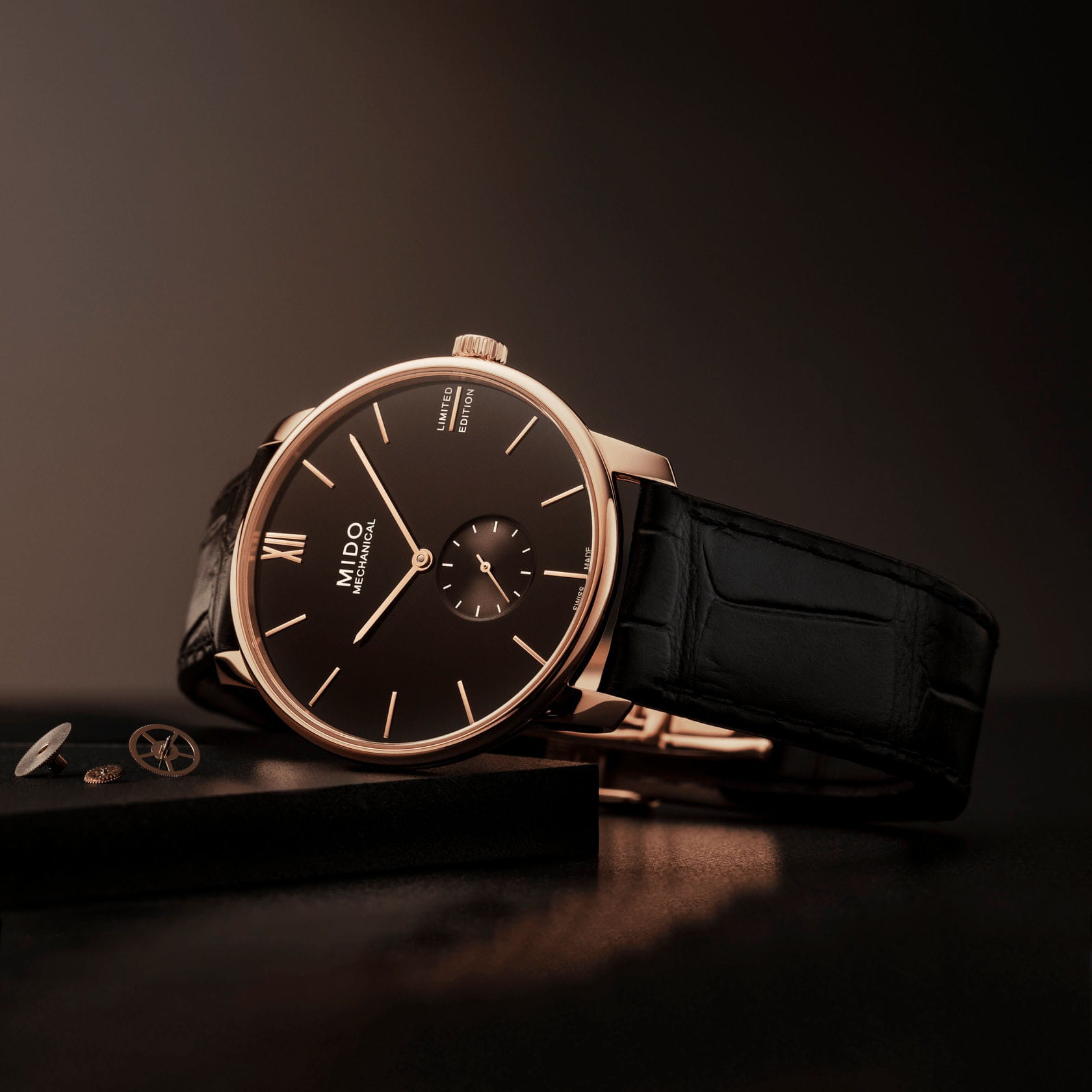 Mido Mido Baroncelli Mechanical M037.405.36.050.00 мужские часы черный циферблат на запястье