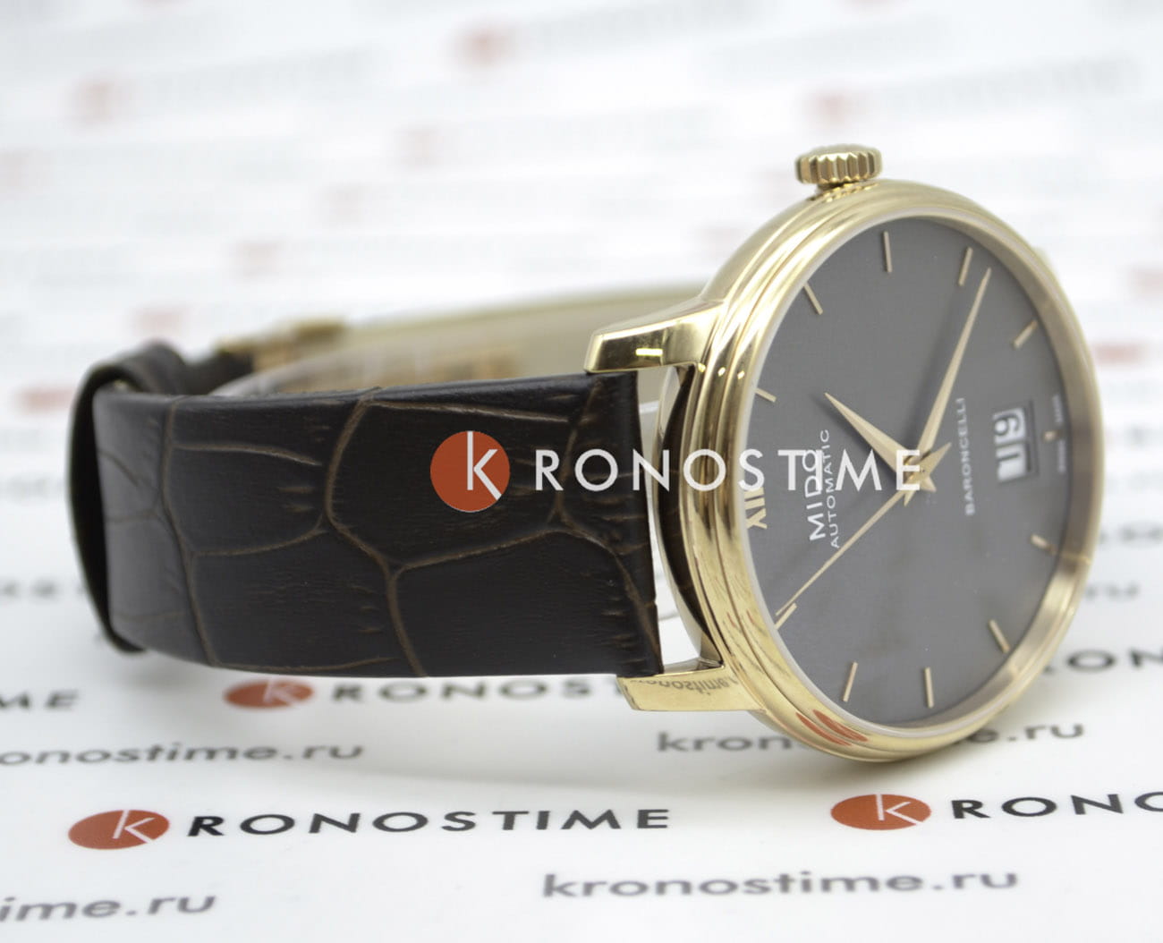 Оригинальные часы Mido Mido Baroncelli M027.426.36.088.00 механические калибр механизма mido calibre 80 (на базе eta c07.651) общий вид