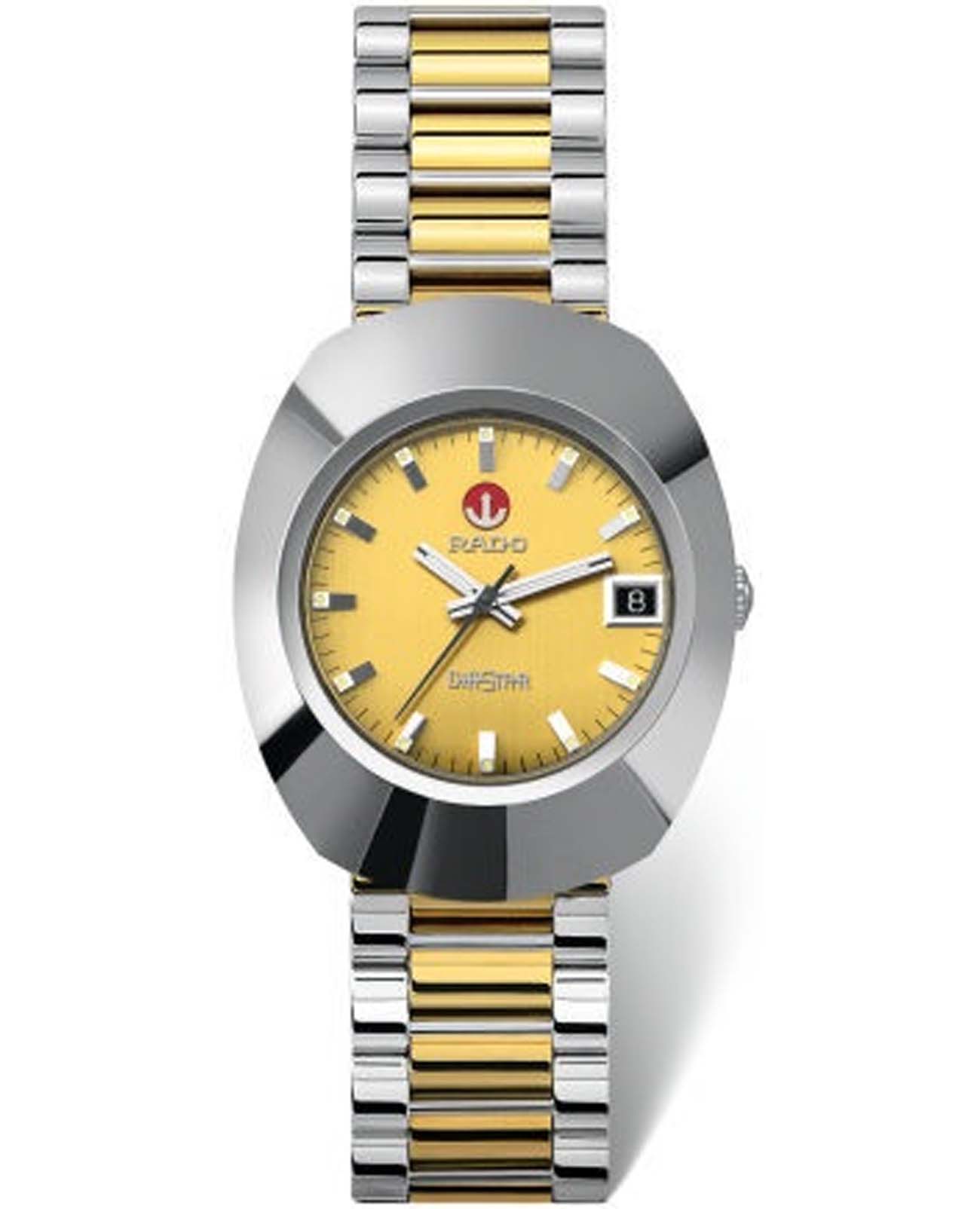 Rado Rado The Original Automatic R12417254 Automatic R12417254 механические мужские часы золотой циферблат, браслет нержавеющая сталь с pvd-покрытием — вид спереди