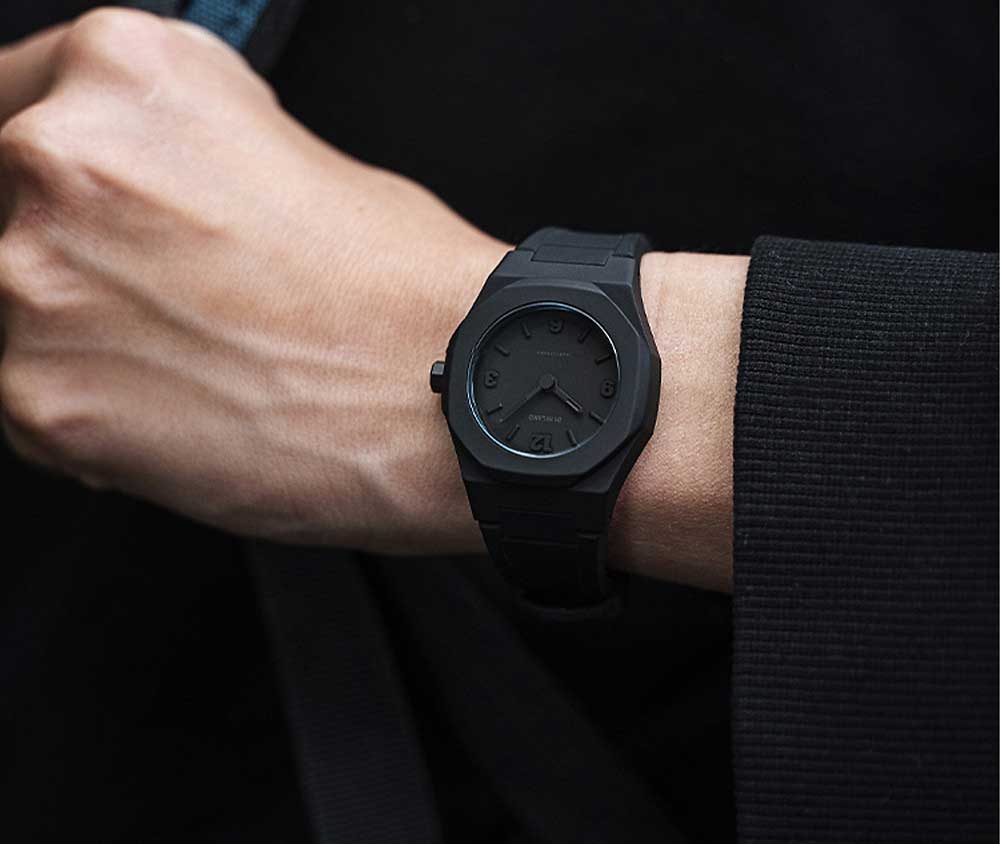 D1 Milano D1 Milano Nanochrome NCRJ02 кварцевые женские часы часы крупный план черный циферблата