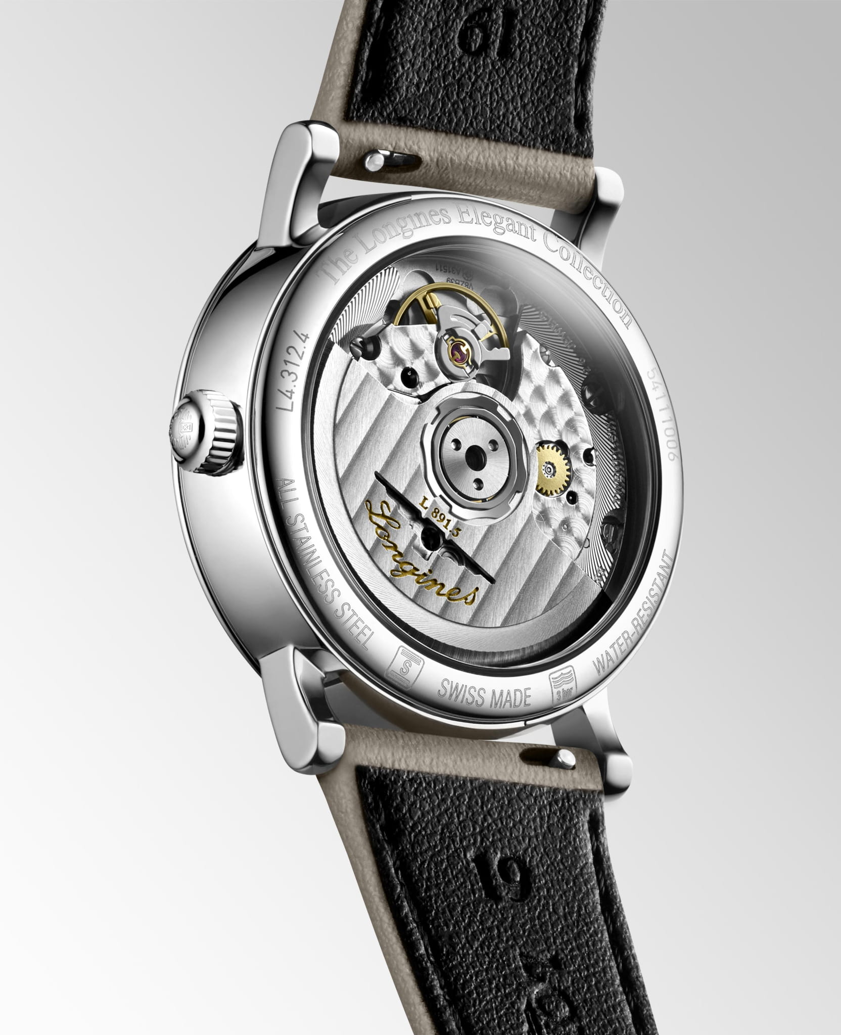 Longines Longines Elegant Collection L4.312.4.11.2, elegant collection швейцария женские часы на браслете кожаный боковой вид