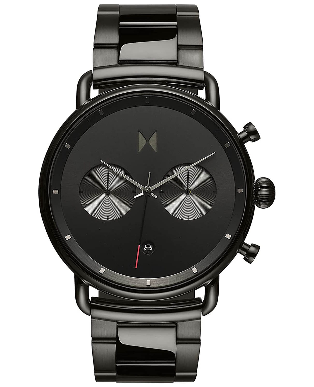 MVMT MVMT CHRONO 28000156-D  28000156-D кварцевые мужские часы черный циферблат, браслет сталь с ip покрытием — вид спереди