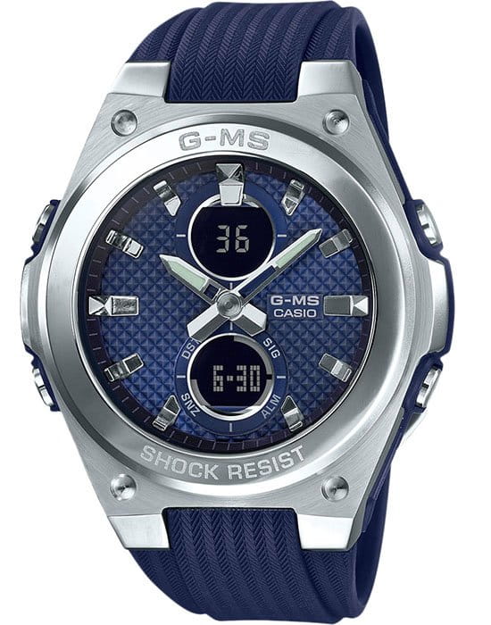 Casio Casio Baby-G MSG-C100-2A  MSG-C100-2AER кварцевые женские часы синий циферблат, браслет пластик — вид спереди