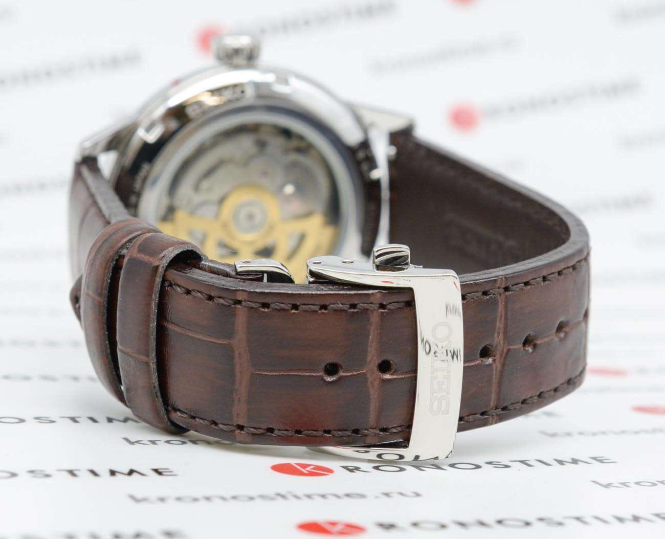 Seiko Seiko Presage SRPK15J1 механические мужские часы часы крупный план синий циферблата