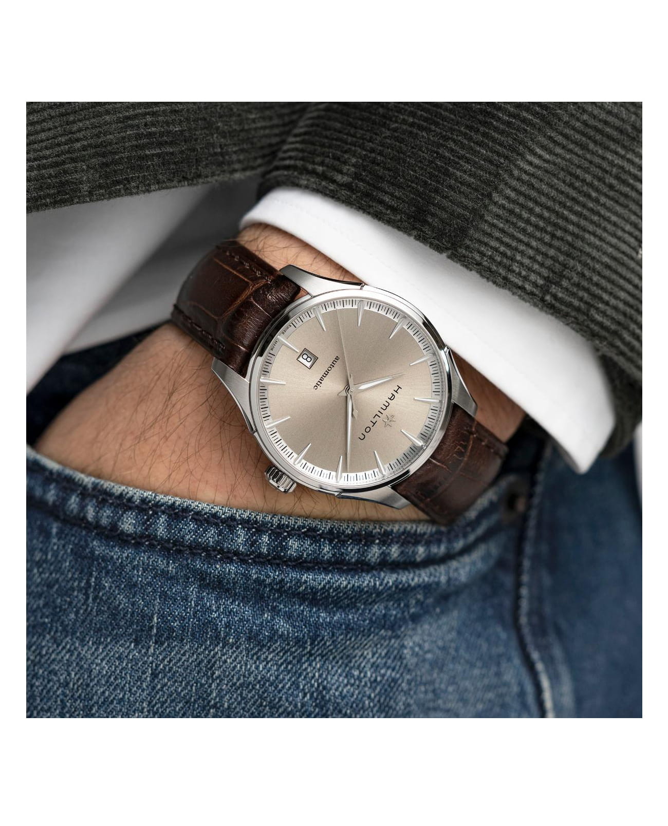 Hamilton Hamilton Jazzmaster Gents Auto H32475520 , наручные мужские часы фото под углом