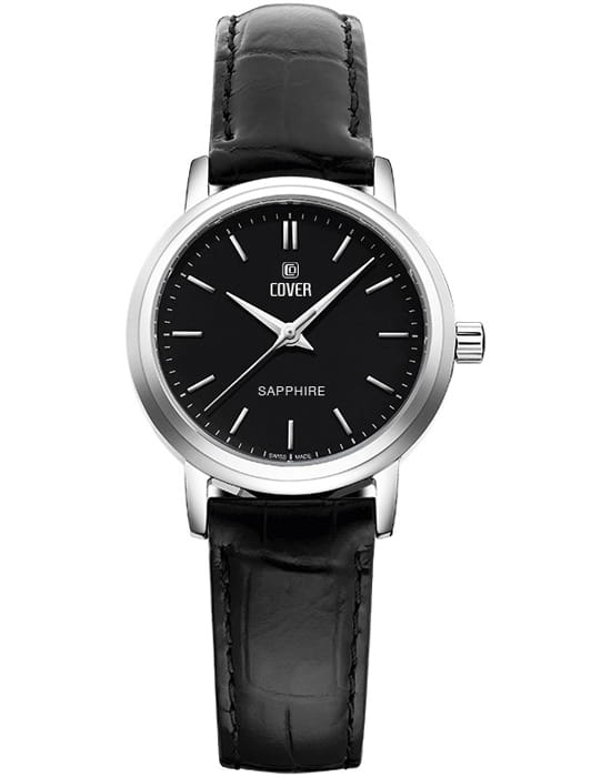 Cover Cover Essential CO2026.01  CO2026.01 кварцевые женские часы черный циферблат, браслет кожаный — вид спереди