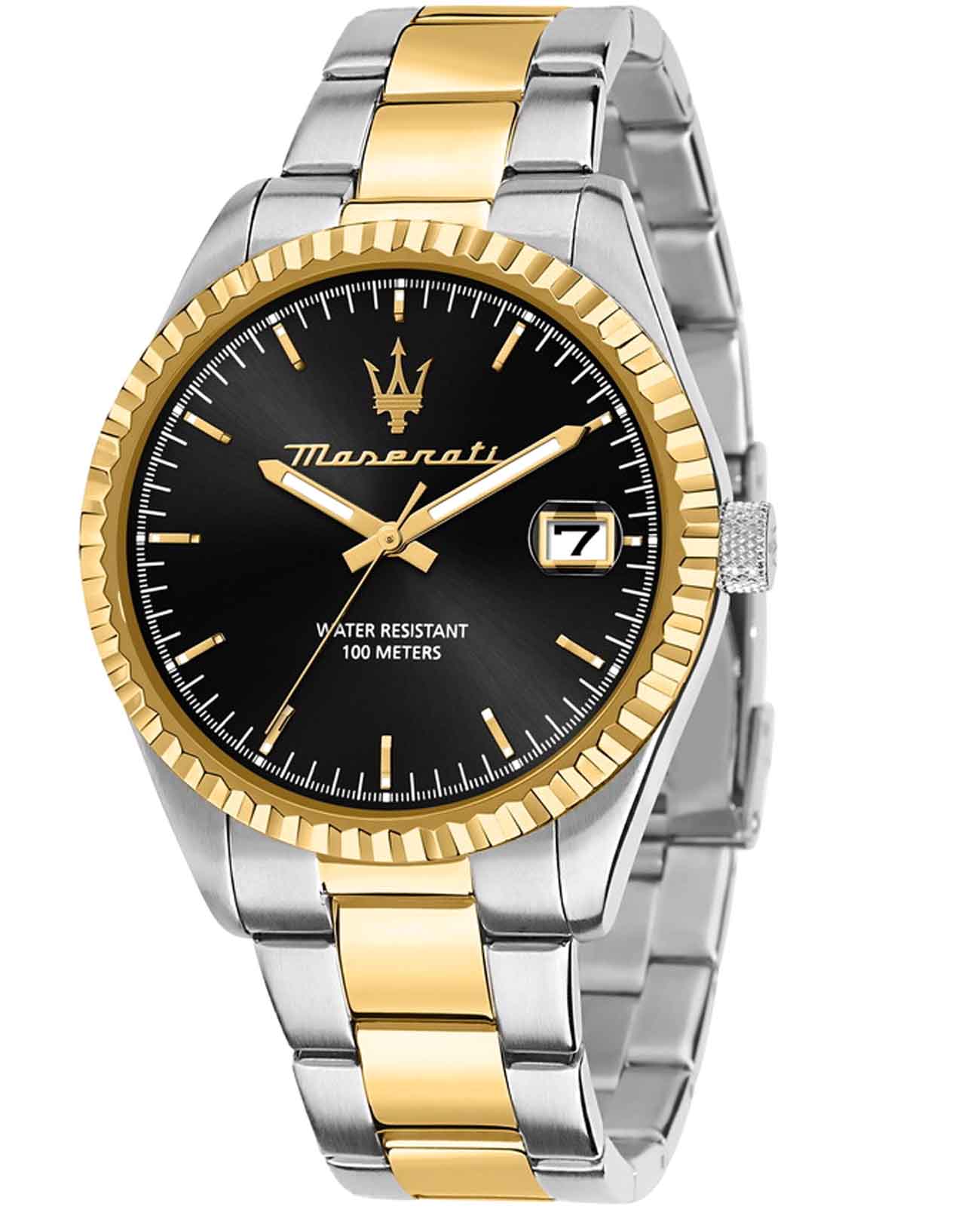 Maserati Maserati Competizone R8853100042  R8853100042 кварцевые мужские часы черный циферблат, браслет нержавеющая сталь с pvd-покрытием — вид спереди