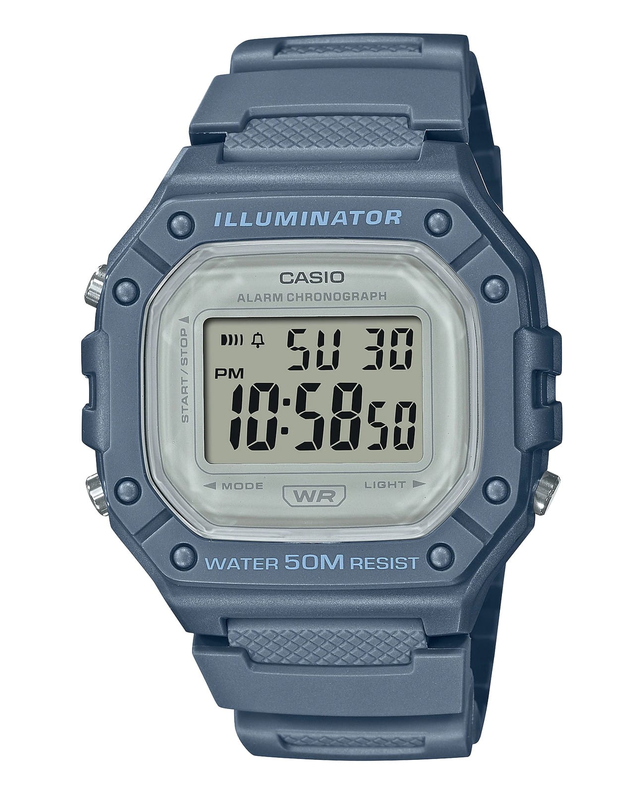 Casio Casio Collection W-218HC-2AVEF  W-218HC-2AVEF кварцевые мужские часы  циферблат, браслет пластик — вид спереди