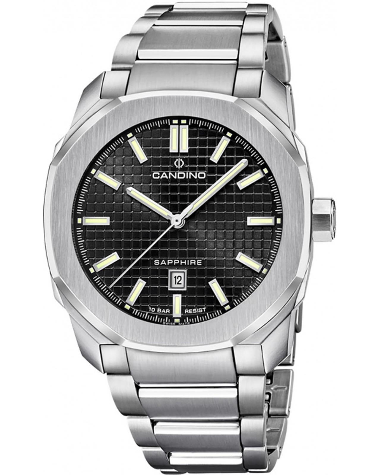 Candino Candino Gents Sport C4754/4  C4754/4 кварцевые мужские часы черный циферблат, браслет нержавеющая сталь — вид спереди